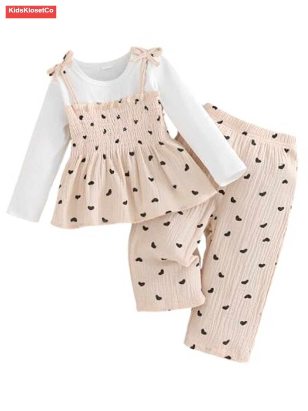 Baby Girl 2-Piece Outfit Long Sleeve Cotton Top & Pants Set Toddler Clothes